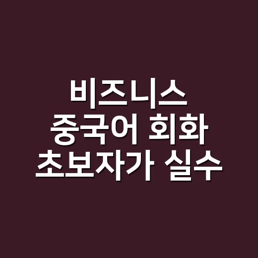 비즈니스 중국어 회화 초보자가 실수 줄이는 방법 - 요약