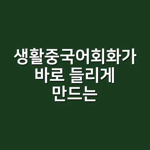 생활중국어회화가 바로 들리게 만드는 연습 방법 - 요약