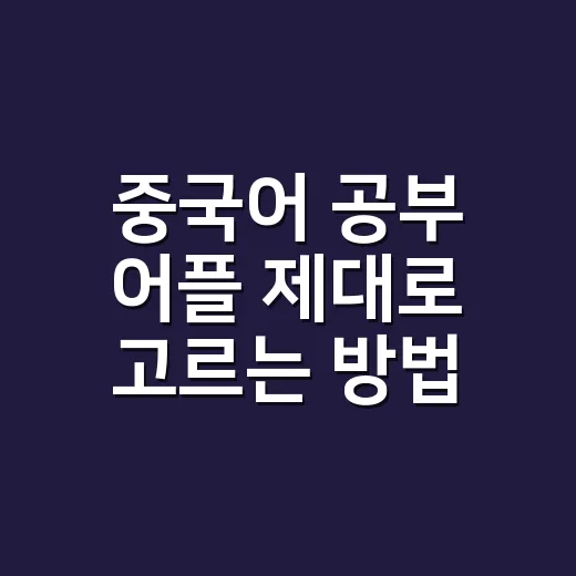 중국어 공부 어플 제대로 고르는 방법, 초보자는 이렇게 시작하세요 - 요약