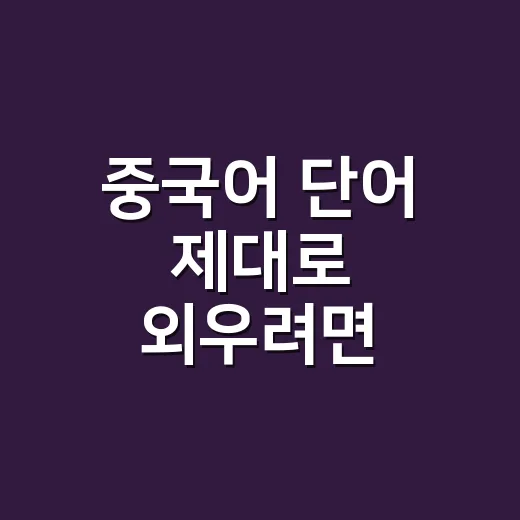 중국어 단어 제대로 외우려면 이렇게 시작하세요 - 요약
