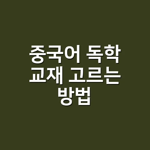 중국어 독학 교재 고르는 방법, 초보자는 이렇게 시작하면 덜 헤맵니다 - 요약