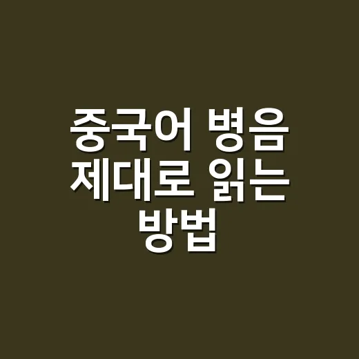 중국어 병음 제대로 읽는 방법, 성조와 발음이 헷갈릴 때 이렇게 잡으세요 - 요약