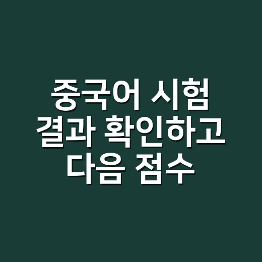 중국어 시험 결과 확인하고 다음 점수로 이어가는 방법 - 요약