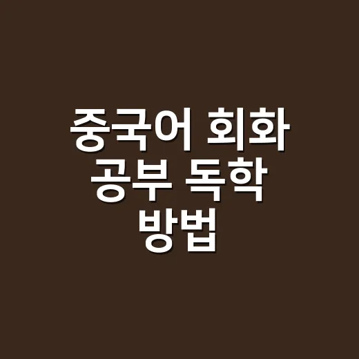 중국어 회화 공부 독학 방법, 초보자가 실제로 말문 트려면 이렇게 - 요약