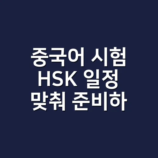 중국어 시험 HSK 일정 맞춰 준비하는 방법 - 요약
