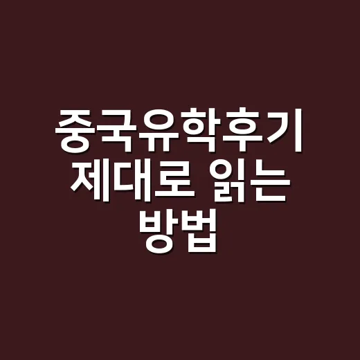 중국유학후기 제대로 읽는 방법: 상하이 생활 5년이 알려준 현실 체크 - 요약