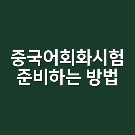 중국어회화시험 준비하는 방법, 점수보다 말이 먼저 트이게 하려면 - 요약