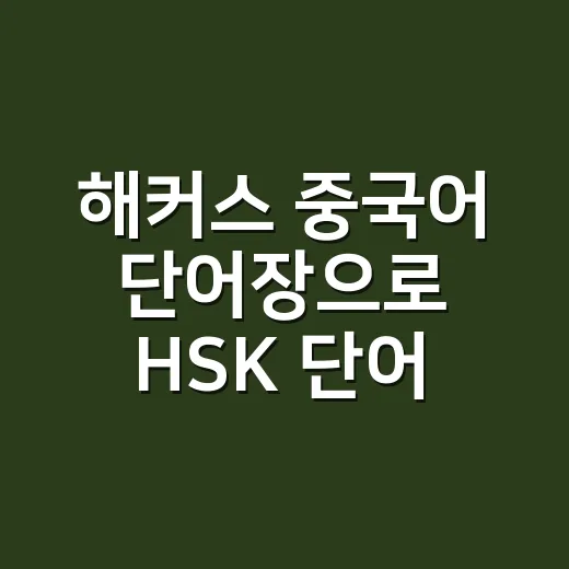 해커스 중국어 단어장으로 HSK 단어 제대로 외우는 방법 - 요약
