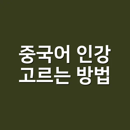 중국어 인강 고르는 방법: 초보자가 발음부터 회화까지 놓치지 않으려면 - 요약