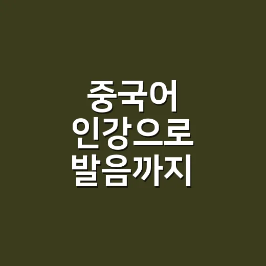중국어 인강으로 발음까지 잡으려면 이렇게 공부하세요 - 요약