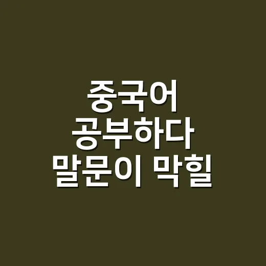 중국어 공부하다 말문이 막힐 때 푸는 방법 - 요약