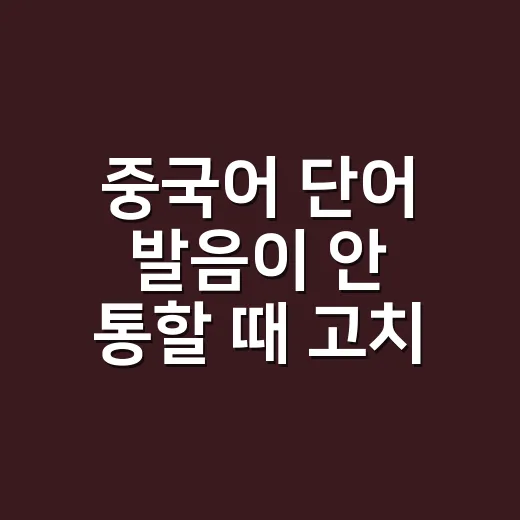 중국어 단어 발음이 안 통할 때 고치는 방법 - 요약