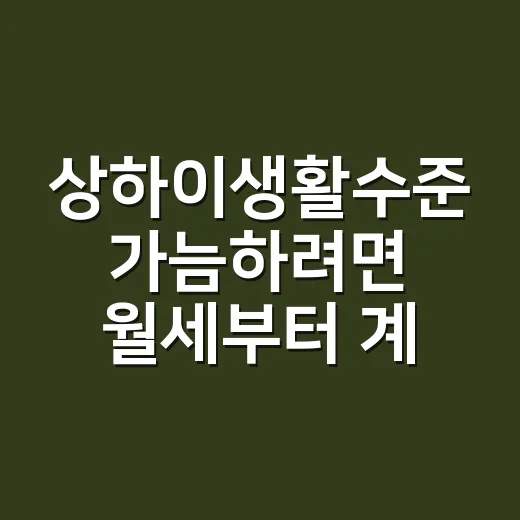 상하이생활수준 가늠하려면 월세부터 계산하세요 - 요약
