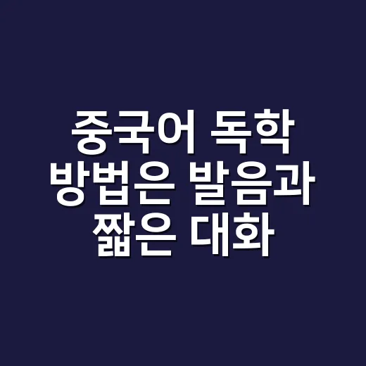 중국어 독학 방법은 발음과 짧은 대화부터 잡는 것 - 요약