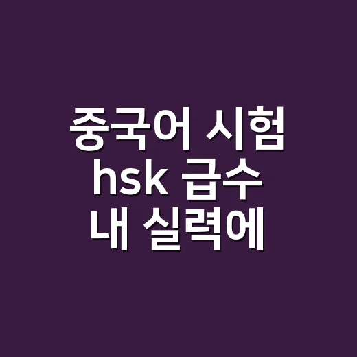 중국어 시험 hsk 급수 내 실력에 맞게 고르는 방법 - 요약