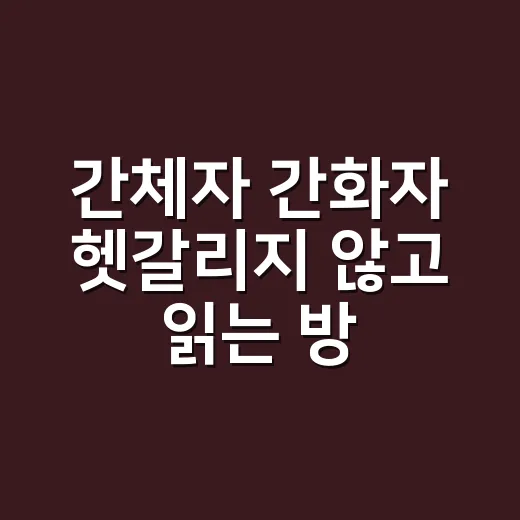 간체자 간화자 헷갈리지 않고 읽는 방법 - 요약