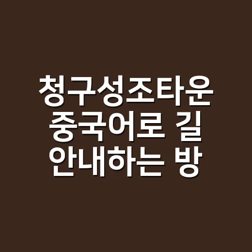 청구성조타운 중국어로 길 안내하는 방법 - 요약