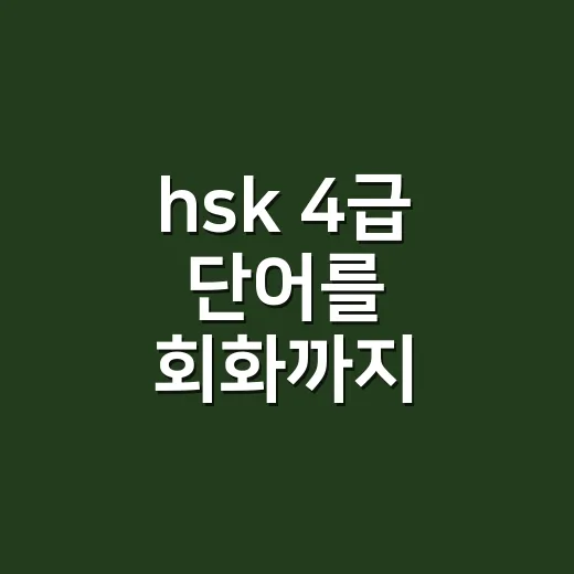 hsk 4급 단어를 회화까지 익히는 방법 - 요약