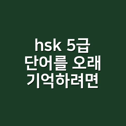 hsk 5급 단어를 오래 기억하려면 문장으로 외우세요 - 요약