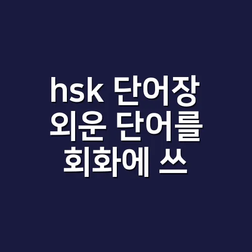 hsk 단어장 외운 단어를 회화에 쓰는 방법 - 요약