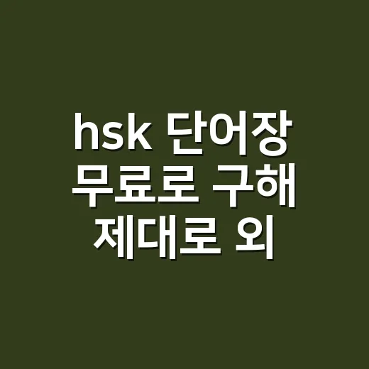 hsk 단어장 무료로 구해 제대로 외우는 방법 - 요약