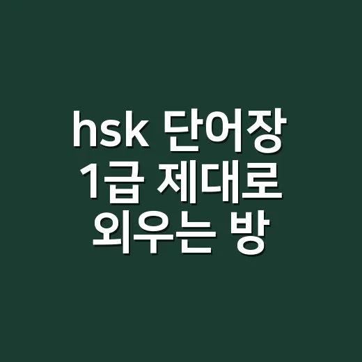 hsk 단어장 1급 제대로 외우는 방법 - 요약