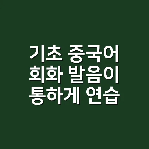 기초 중국어 회화 발음이 통하게 연습하는 방법 - 요약