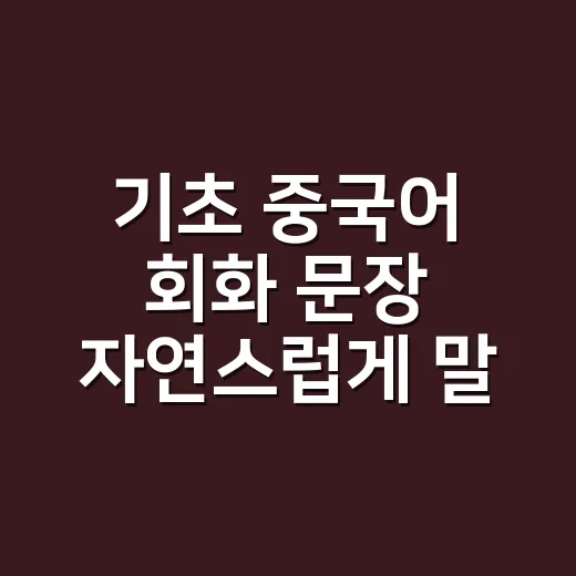 기초 중국어 회화 문장 자연스럽게 말하는 방법 - 요약