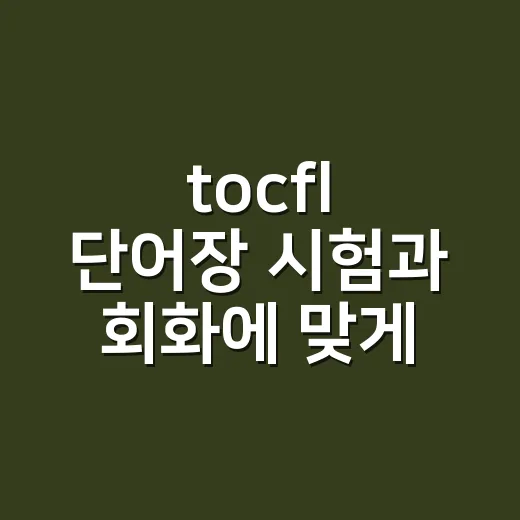 tocfl 단어장 시험과 회화에 맞게 만드는 방법 - 요약