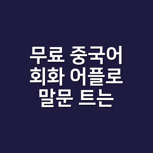 무료 중국어 회화 어플로 말문 트는 방법 - 요약