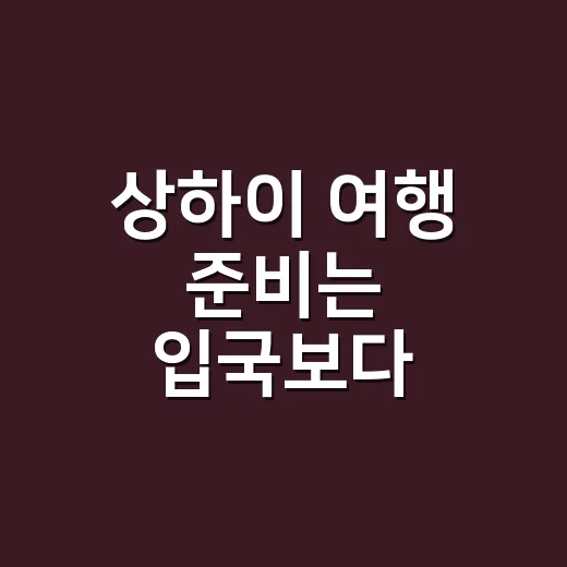 상하이 여행 준비는 입국보다 결제부터 해두는 방법 - 요약