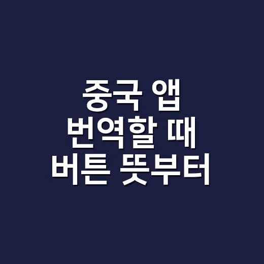 중국 앱 번역할 때 버튼 뜻부터 읽는 방법 - 요약