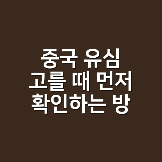 중국 유심 고를 때 먼저 확인하는 방법 - 요약