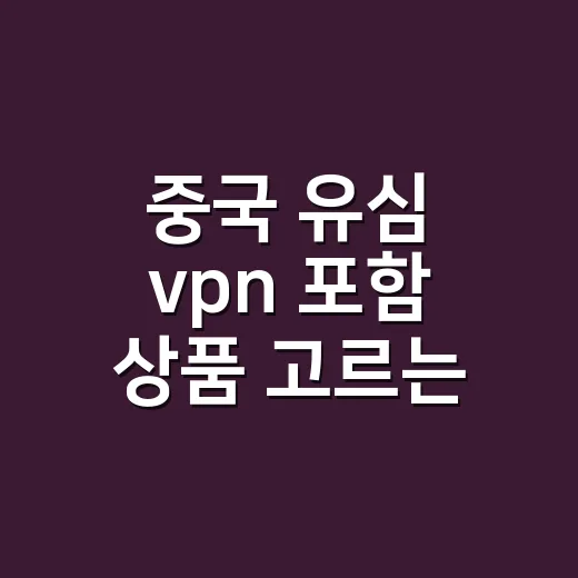 중국 유심 vpn 포함 상품 고르는 방법 - 요약