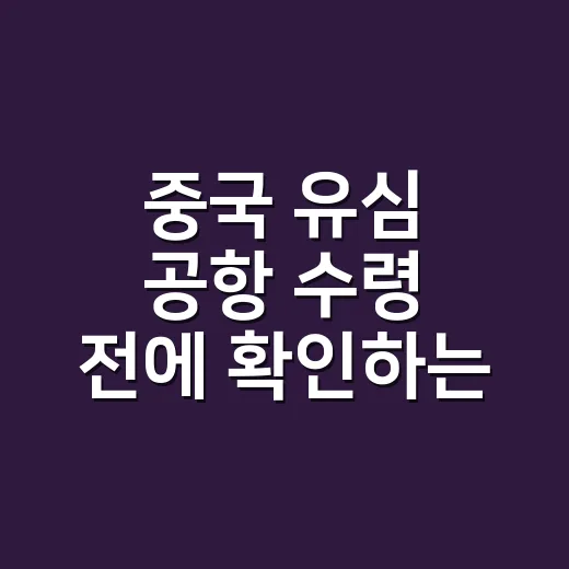 중국 유심 공항 수령 전에 확인하는 방법 - 요약