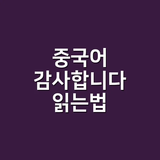 중국어 감사합니다 읽는법 소리부터 익히는 방법 - 요약