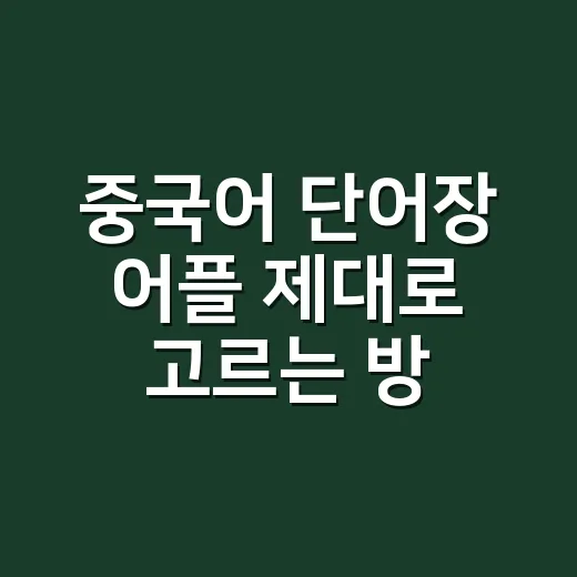 중국어 단어장 어플 제대로 고르는 방법 - 요약