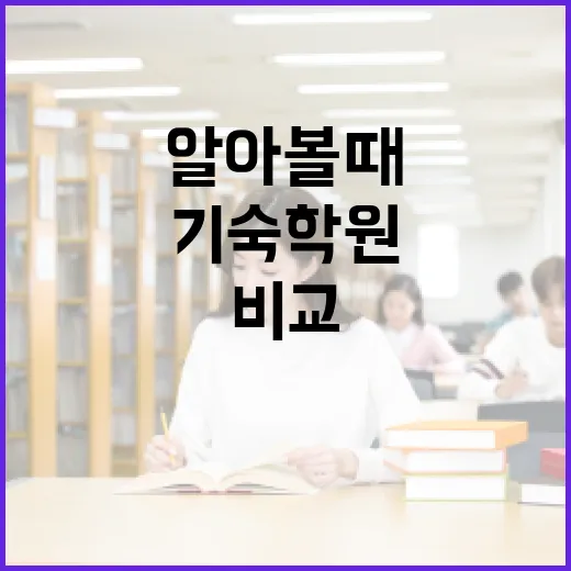 기숙학원 선택하는 방법, 처음 알아볼 때 꼭 비교할 것들 - 요약