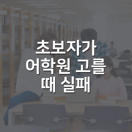 초보자가 어학원 고를 때 실패 줄이는 방법 - 요약