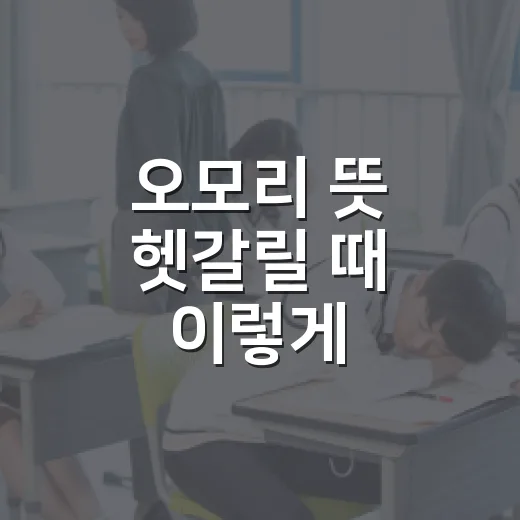 오모리 뜻 헷갈릴 때 이렇게 구분하는 방법 - 요약