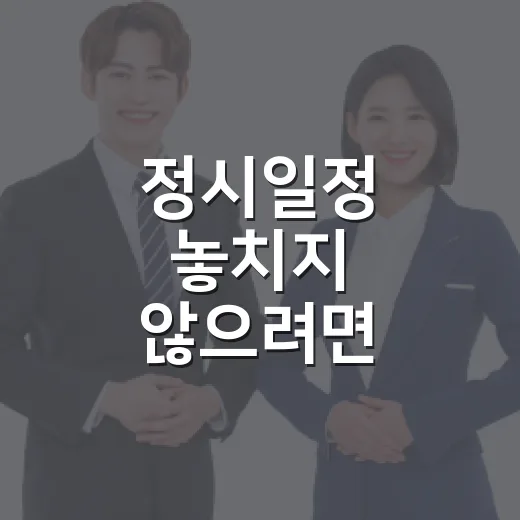 정시일정 놓치지 않으려면 이렇게 확인하면 됩니다 - 요약