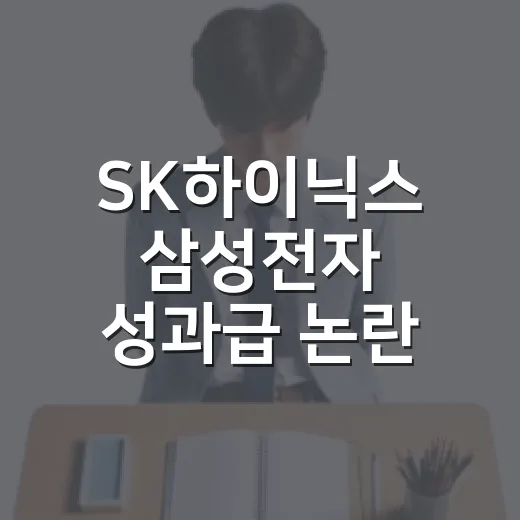 SK하이닉스 삼성전자 성과급 논란 총정리, 숫자로 이해하는 방법 - 요약