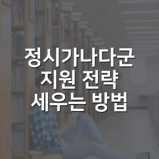 정시가나다군 지원 전략 세우는 방법, 초보자도 헷갈리지 않게 - 요약
