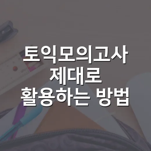 토익모의고사 제대로 활용하는 방법, 점수 올리려면 이렇게 풀어보세요 - 요약