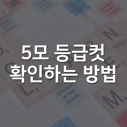 5모 등급컷 확인하는 방법, 원점수만 보고 흔들리지 않으려면 이렇게 - 요약