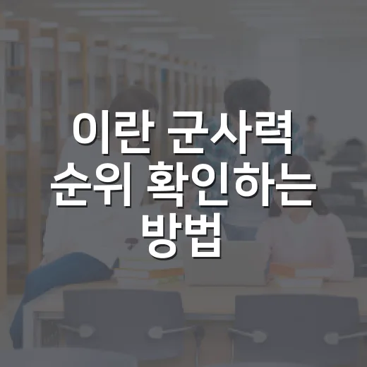 이란 군사력 순위 확인하는 방법: 숫자만 보면 놓치는 것들 - 요약