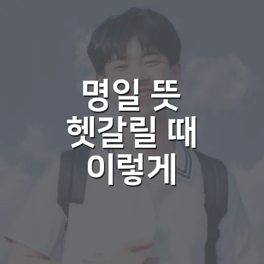 명일 뜻 헷갈릴 때 이렇게 구분하는 방법 - 요약
