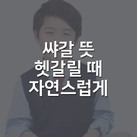 쌰갈 뜻 헷갈릴 때 자연스럽게 쓰는 방법 - 요약