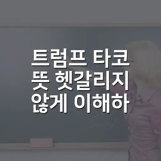 트럼프 타코 뜻 헷갈리지 않게 이해하는 방법 - 요약