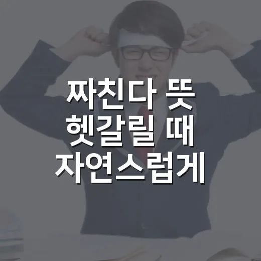 짜친다 뜻 헷갈릴 때 자연스럽게 이해하는 방법 - 요약